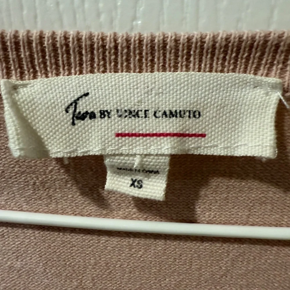 Two by Vince Camuto Pink Blush Sweater Ruffle Drop Sleeves Ruffled